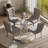 5-Piece Modern Round Pedestal Dining Set with Velvet Tufted Dining Chair for Dining Room and Living Room-588075083-588075186-553339865