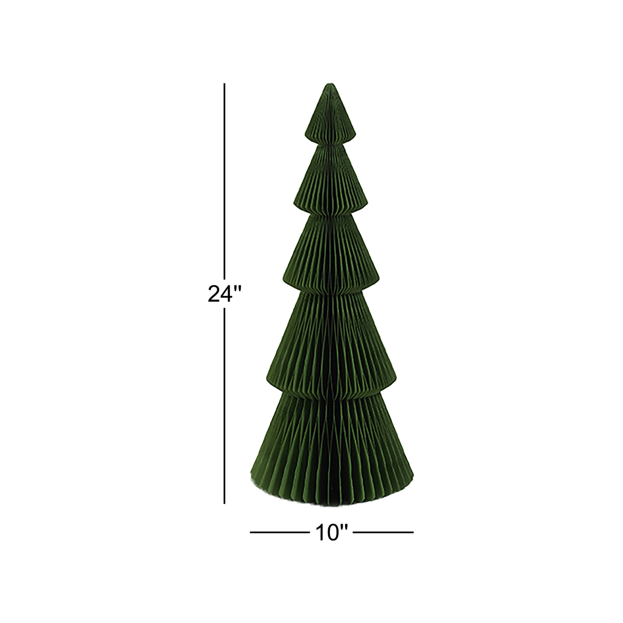24" Paper Decorative Alpina Trees, Set of 2, Light Green