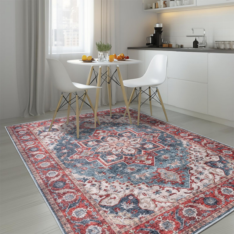 HAMILTON Rectangle Oriental Cotton Kilim Washable, Pink, Rectangle 200 x 290 cm