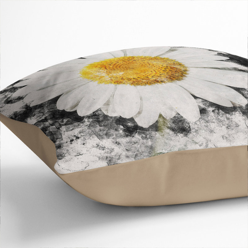 White Daisy Vol.6 Scatter Cushion, Stone, 55cm H x 55cm W x 20cm D