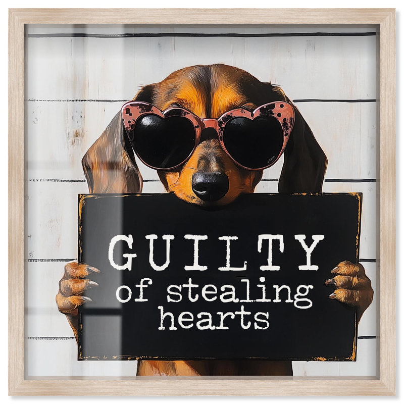 Guilty of Stealing Hearts Shadowbox Print Cute Wall Decor by Art Remedy, 41" H x 41" W, Cream