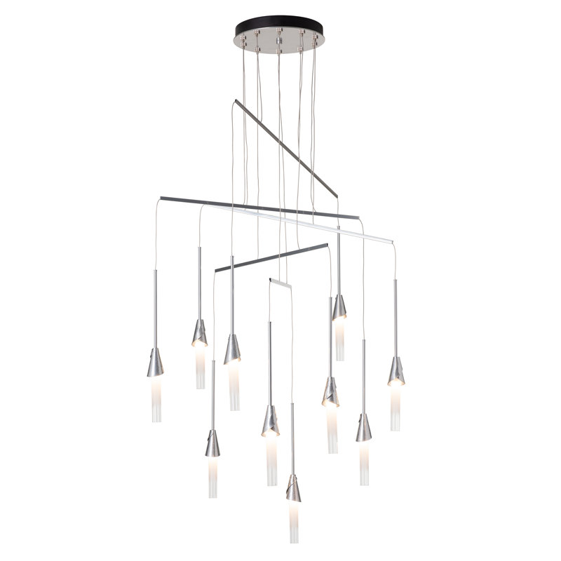 Lilium 10-Light Mobile Pendant, 70", Sterling