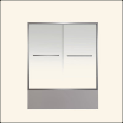 Aluminum Frame Double Sliding Bathtub Screen, Bypass Bathroom Sliding Door With Premium 1/4" (6Mm) Clear Tempered Glass, Hardware Sliding Glass Shower Enclosure
