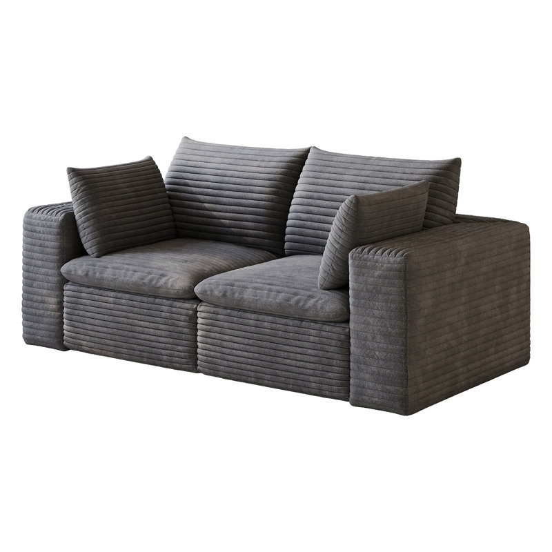 Canapé 71 po Cloud, Tissu gris foncé