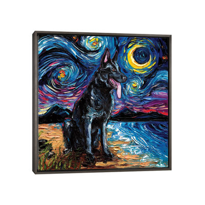 " Black German Shepherd Night " by Aja Trier