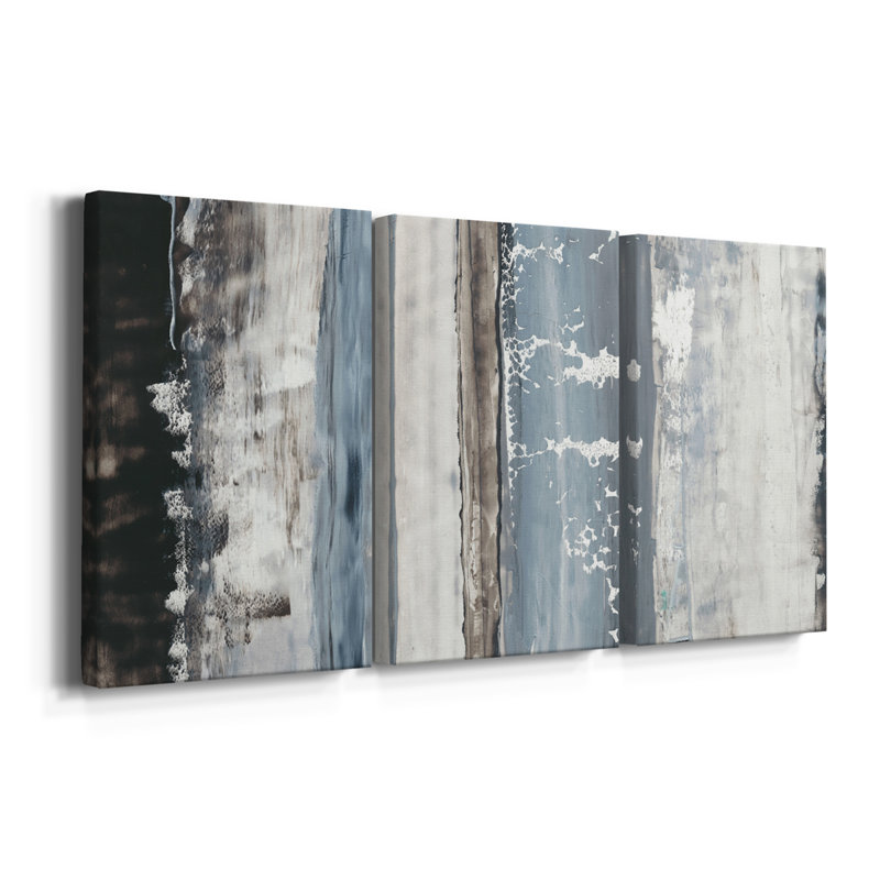 Icy Horizon I - Toile tendue avec châssis de qualité supérieure - Prêt à accrocher, H 36 po x l 72 po x P 1 po