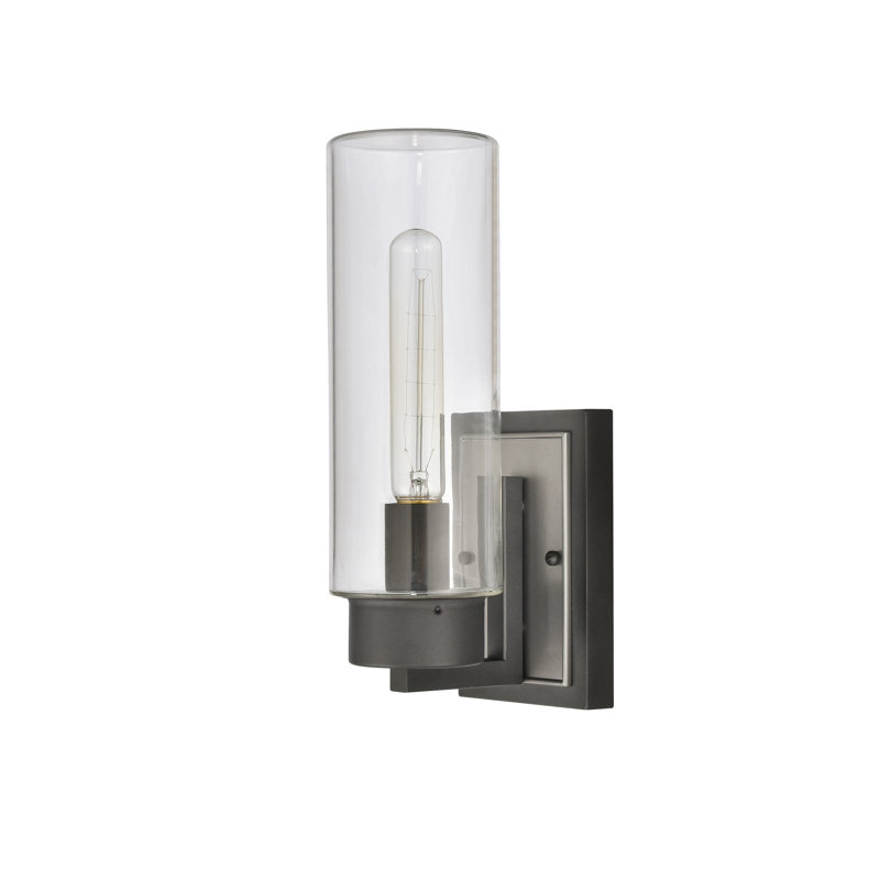 Garity 13.5'' High 1-Light Outdoor Sconce - Textured Black, 13.5" H x 4.5" W x 6.25" D