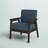 Fabric Upholstered Accent Chair 1Pc Solid Rubberwood Living Room Furniture-1416725044