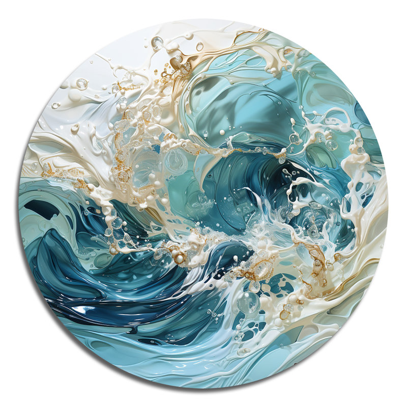 «Ocean Charm», art de vague liquide, H 36 po x l 36 po
