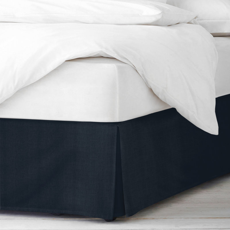 Jupe de lit Elsie, Simple, Bleu marine véritable