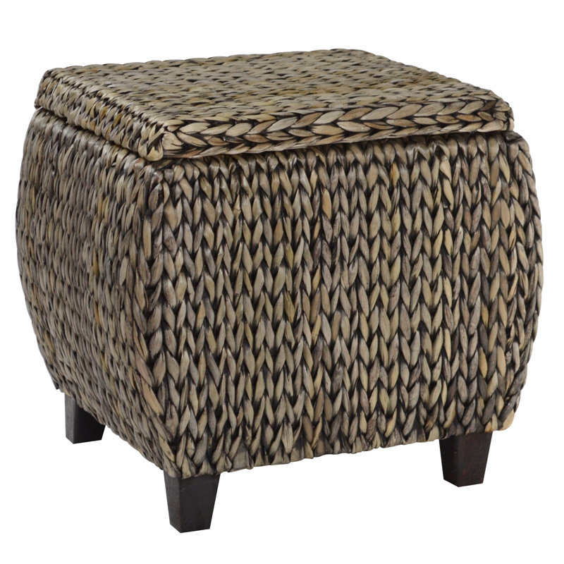 Northside Upholstered Ottoman, Silver Gray Patina