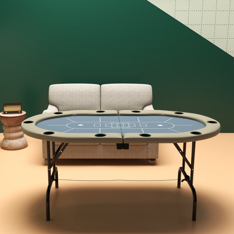 Table de poker pliable Soozier, table de poker ovale 70 po Black Texas