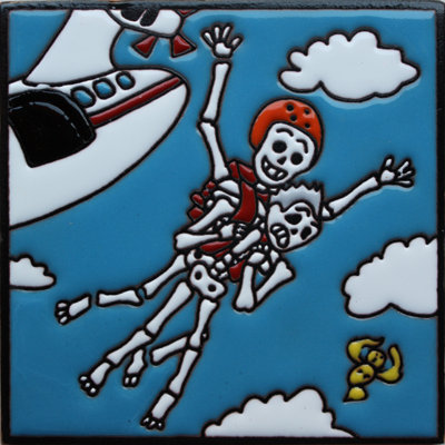 TalaMex Skidiving. Carreau d'argile Day-Of-The-Dead