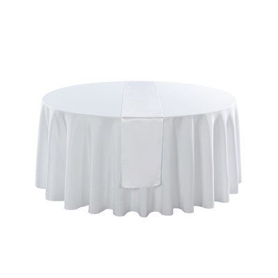 Chemin de table de 12 po x 108 po, 10 chemins de table en satin de table - Articles de table en polyester blanc, lavables à la machine, décoratifs
