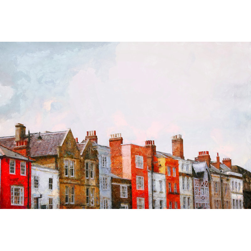 Painted European Houses - Wrapped Canvas Art Prints, 30cm H x 46cm W x 3.8cm D