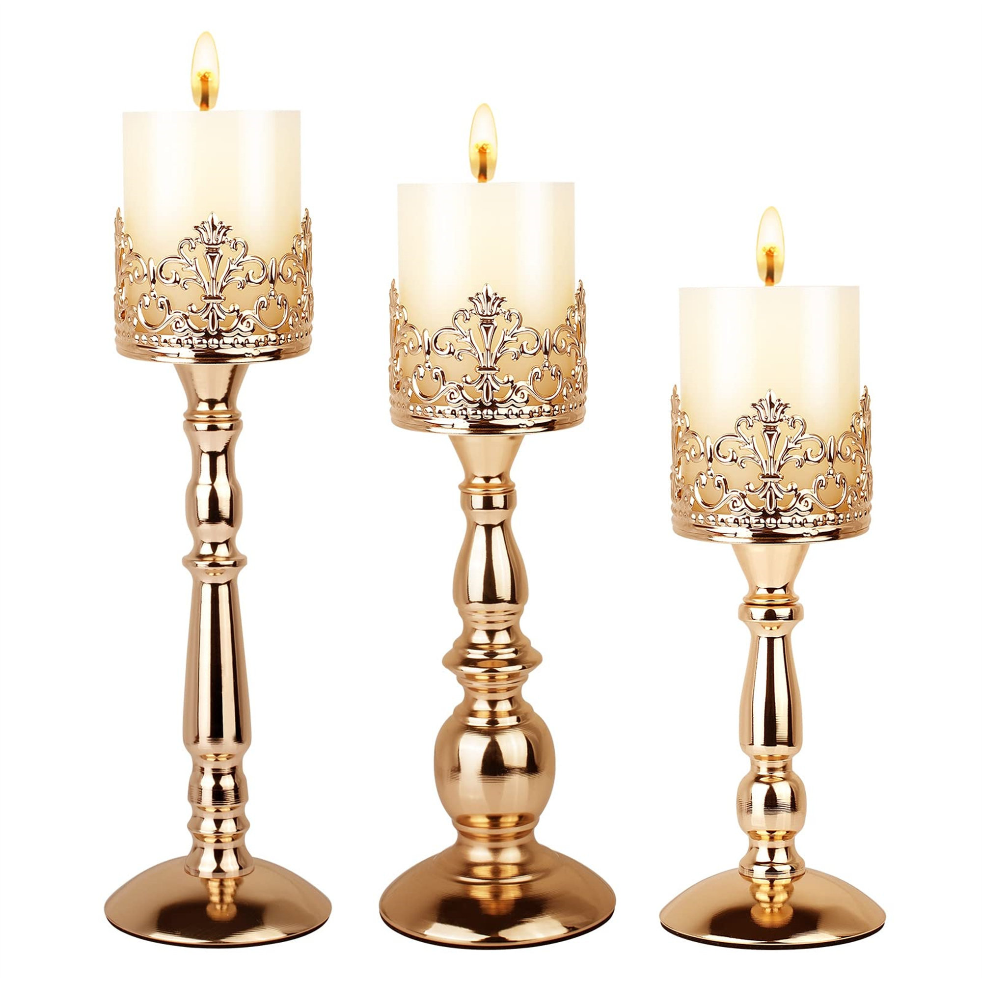 Rosdorf Park Candle Holders For Pillar Candles Set Of 3 - Wayfair Canada
