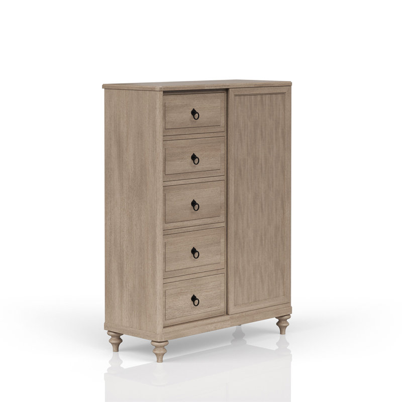 Commode 5 tiroirs finition sable