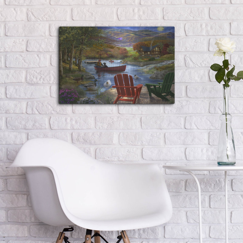 «Lake Life» par Bigelow, illustrations en métal, H 16 po x l 24 po