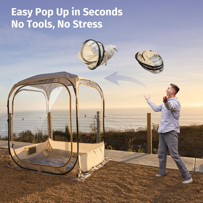 Clear TPU Hexagonal 2-Person Pop-Up Camping Bubble Tent