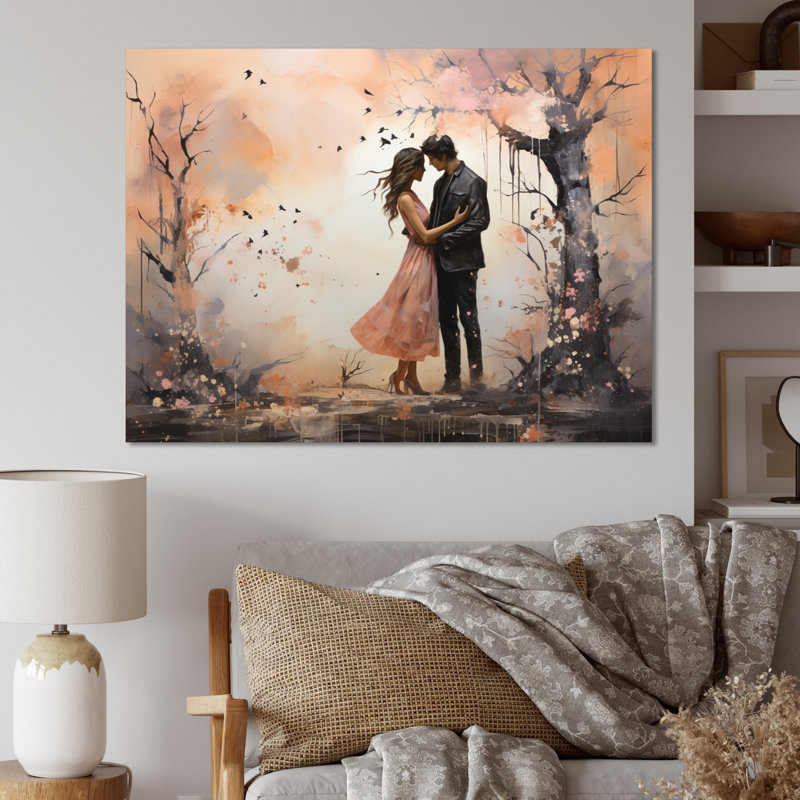 Paysage romantique aime les murmures I, Toile tendue, H 12 po x l 20 po x P 1 po