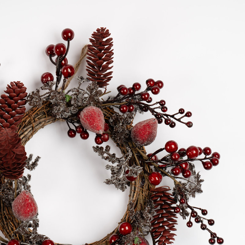 35cm Artificial Berry and Pine Cone Wreath