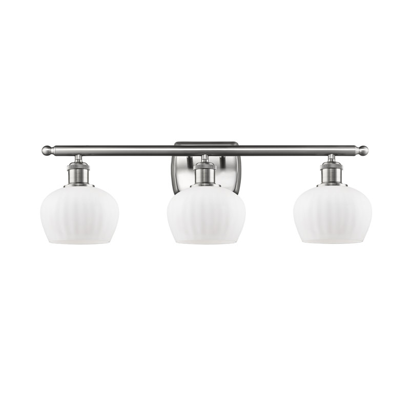 Éclairage de salle de bain à intensité variable 3 lumières Patrina, Ampoule incandescente rétro de 60 watts, Blanc mat