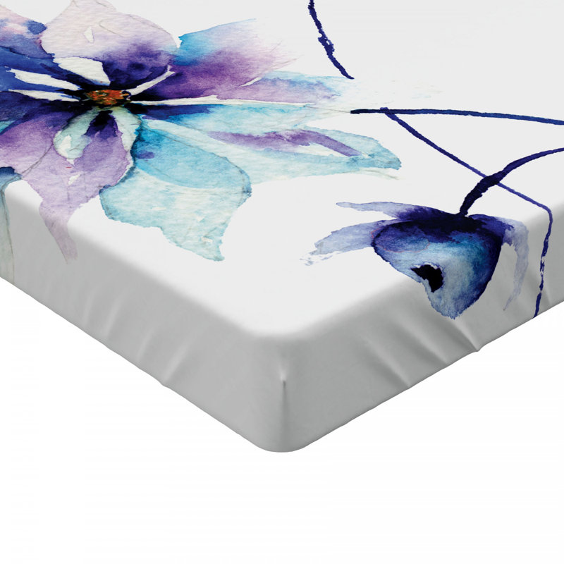Microfiber Floral Fitted Sheet, Full Fitted Sheet