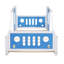 Lit plateforme simple en forme de voiture avec roues