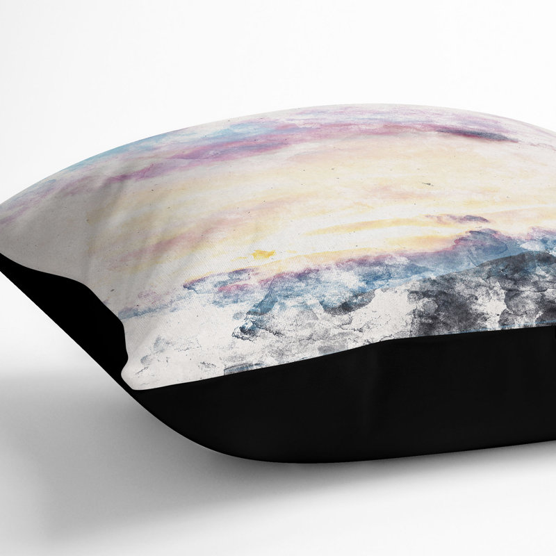 Clouds Above Mountains Cushion with Filling, Black, 55cm H x 55cm W x 20cm D