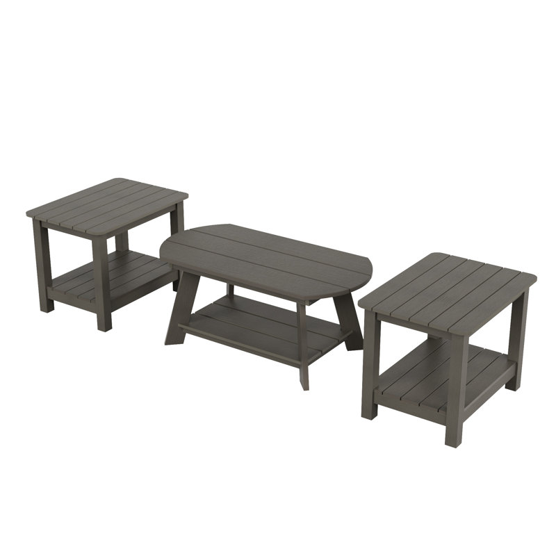 Ensembles de table en plastique Arrlo, Gris anthracite