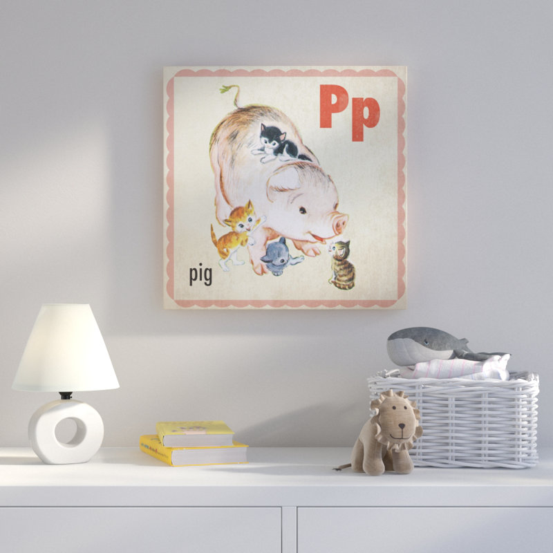 Pig - Wrapped Canvas Print, 101cm H x 101cm W