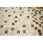 Tapis beige en cuir Miaya