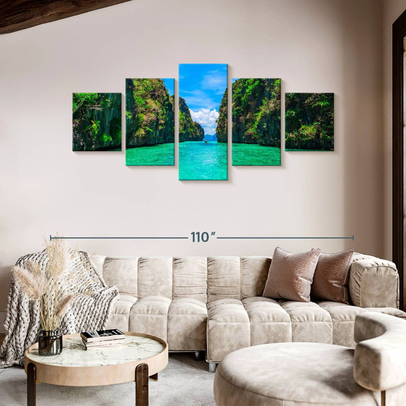 Paysage marin tropical El Nido, H 42 po x l 92 po