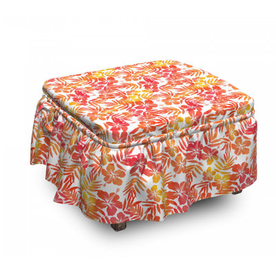 Housse pour repose-pieds hibiscus fleurs art