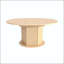 Table de salle à manger ronde extensible avec base hexagonale texturée