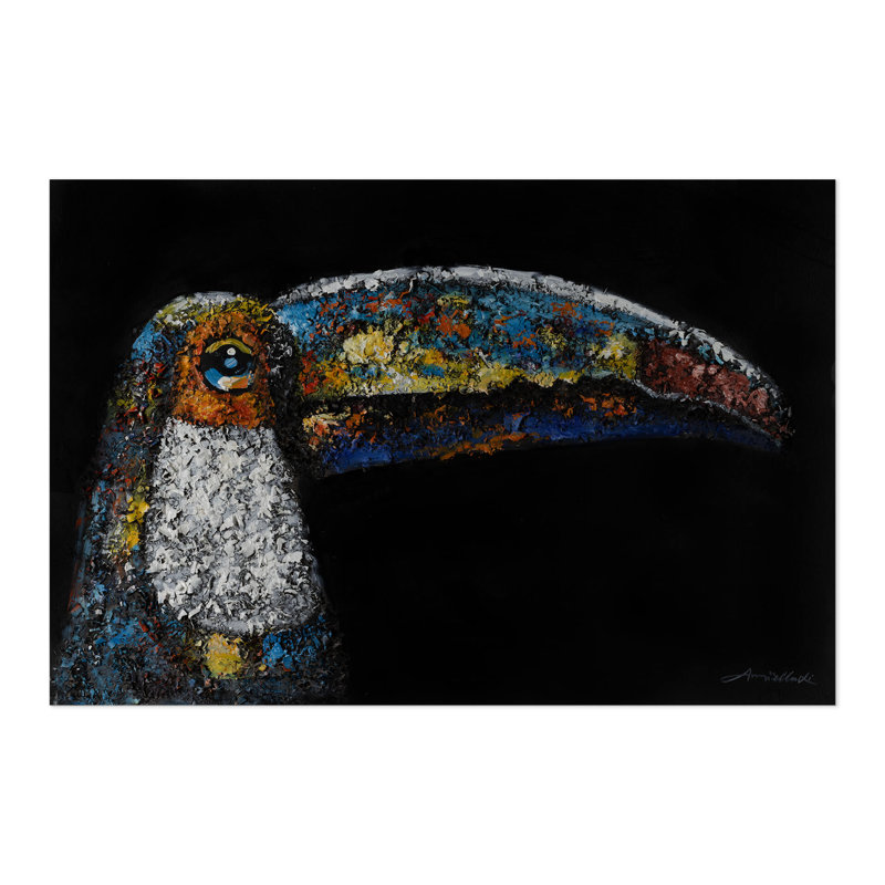 Ornamental Toucan - No Frame Rectangle Painting on Canvas
