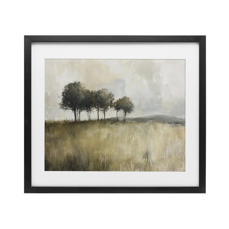 «Earthy Woodland Trees», reproduction encadrée sous verre, conception de Mona Grace, H 13 po x l 16 po, Cadre noir minuit