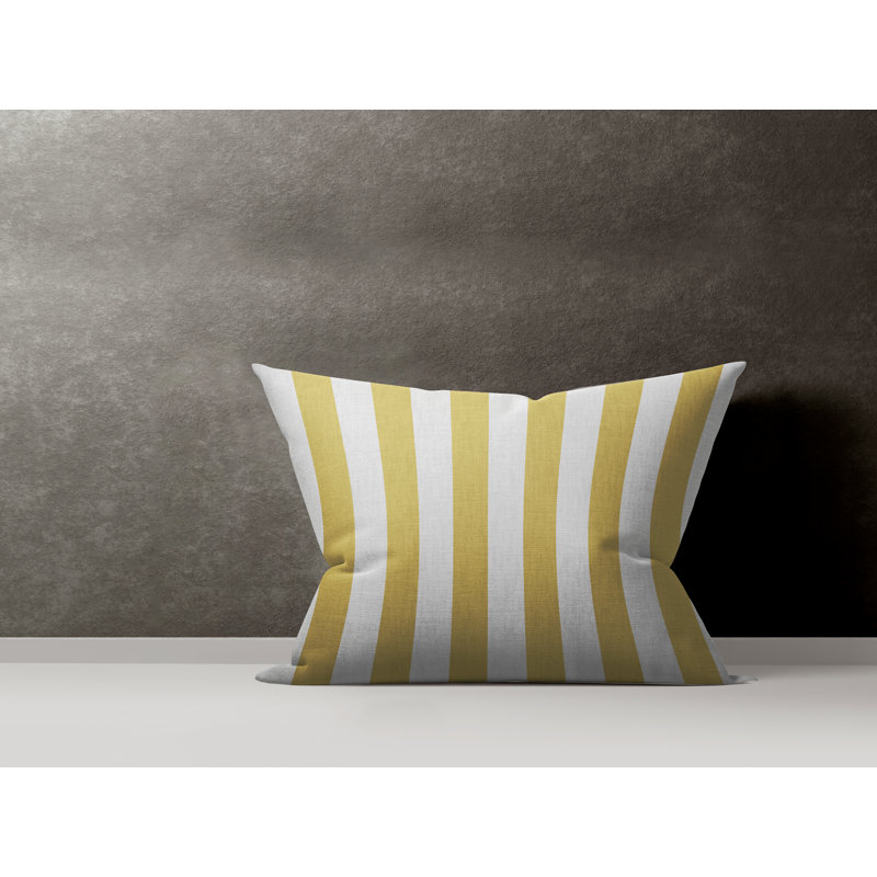Plaid Cotton Reversible Throw Pillow, Yellow