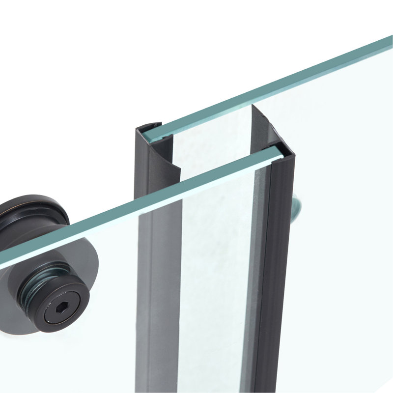 Porte de douche sans cadre 58-59 x 75 en verre trempé transparent 5/16 en noir mat