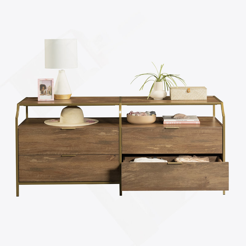 Commode avec tablette ouverte et quatre tiroirs
