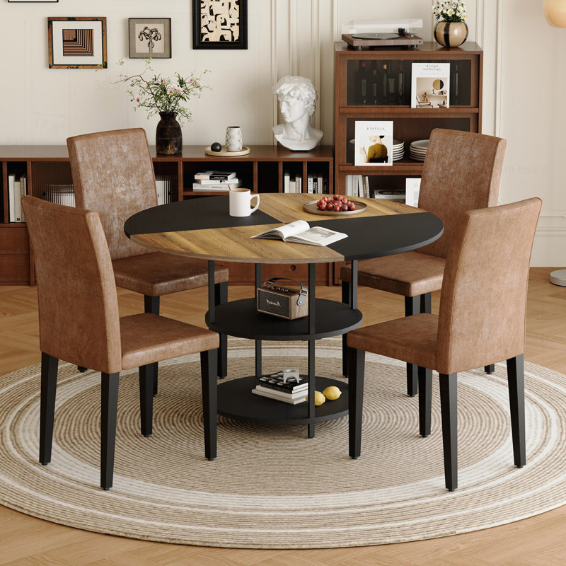 Versatile Dining Set with Modern Design and Practical Storage
