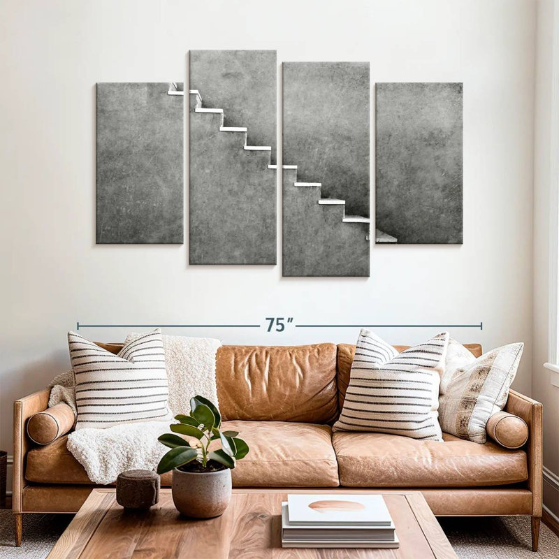 Lilie Gray Concrete Stairs, 42" H x 68" W