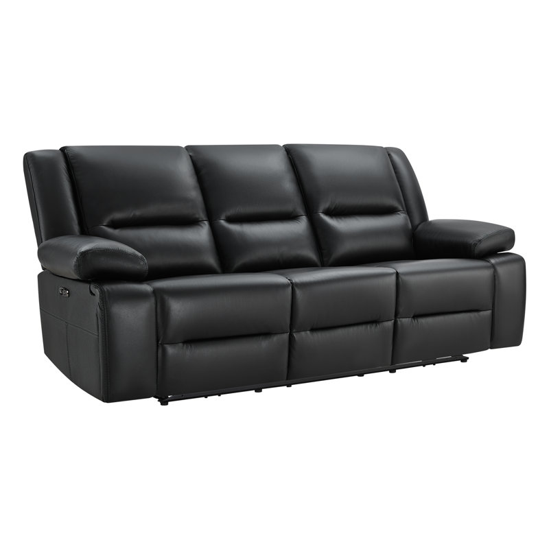 Canapé inclinable électrique en cuir véritable 88,58 po Sitz , Floride - noir