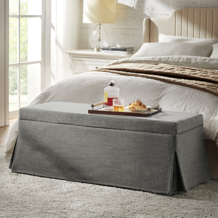 Lessman 46.5" Farmhouse Storage Bench with Removable and Machine-Washable Slipcover