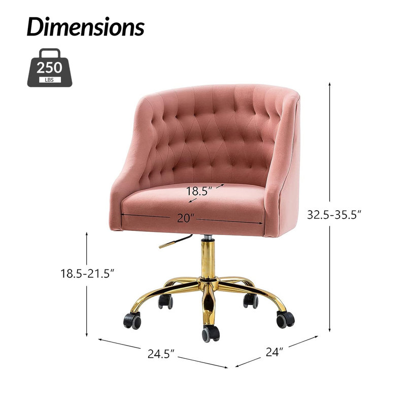 Chaise de travail Concetta, Rose