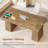 55.9" Executive Desk, Modern Home Office Desk With Power Outlets And Storage Cabinet, Small Conference Table, Oak-676129609