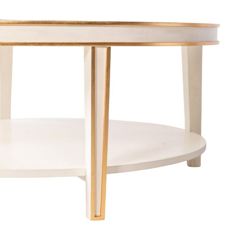 Lilly 4 Legs Round Coffee Table, Antique White