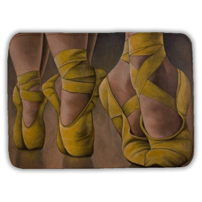 Synchronized ballerinas Bath Mat with Non-Slip Backing - Quick Dry Memory Foam Bathroom Rug - Absorbent - Modern Plush Spa-Style - Machine Washable