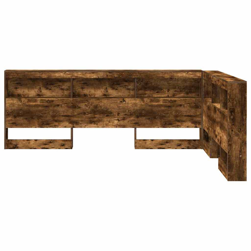 Storage Headboard With Shelf 150 Cm Engineered Wood, Smoked Oak
