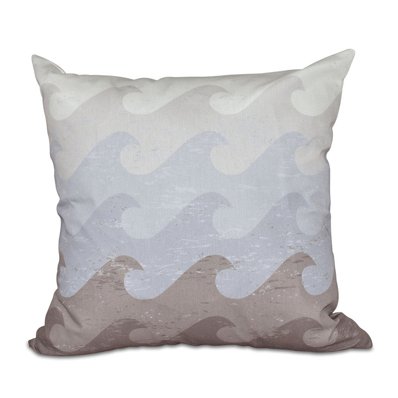 Housse et insert de coussin carré Surf, Sand & Sea, H 16 po x l 16 po, Taupe/gris